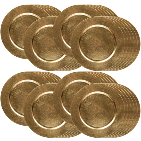 8 Packs: 6 ct. (48 total) 13&#x22; Gold Chargers by Celebrate It&#x2122;